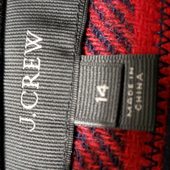 J.CREW Buffalo Plaid Bomber Jacket Red Navy Blue Zip Up - Picture 7 of 12